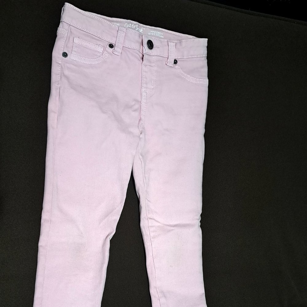 Pink Straight Leg Jeans